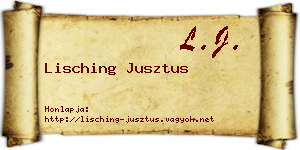 Lisching Jusztus névjegykártya